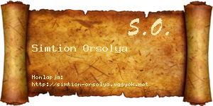 Simtion Orsolya névjegykártya